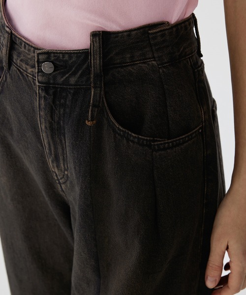 JNBY（ジェーエヌビーワイ）の「Mono Remake Jeans / リメイクジーンズ（デニムパンツ・レディース・ブルー/ブラック・36/38/40）」の8枚目の写真