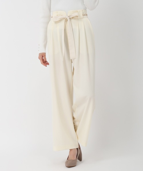 セール】2025春夏新作 チェーンリボンベルト付きワイドパンツ（その他