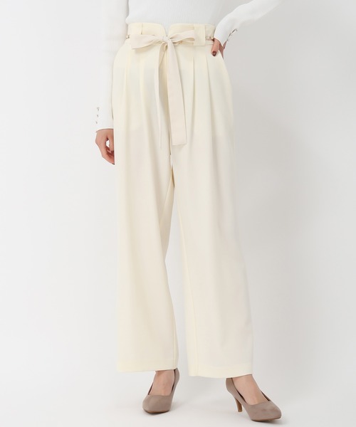 MISCH MASCH（ミッシュマッシュ）の「チェーンリボンベルト付きワイドパンツ（その他パンツ・レディース・ブルー/アイボリー/ライトグレー・S/M）」の6枚目の写真