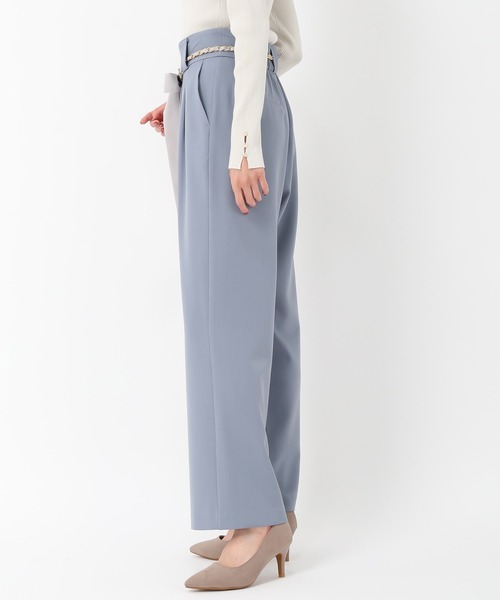 MISCH MASCH（ミッシュマッシュ）の「チェーンリボンベルト付きワイドパンツ（その他パンツ・レディース・ブルー/アイボリー/ライトグレー・S/M）」の10枚目の写真