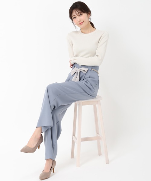 あーちゃん✨B&Y ツイル リボンベルト ワイドパンツ BEAUTY＆YOUTH UNITED ARROWS パンツ ツイル リボンベルト