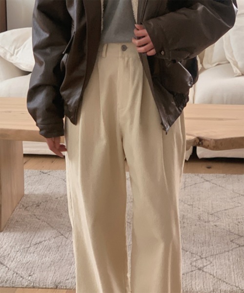 セール】【on:nue】[サイズ展開あり] ツータックコーデュロイ