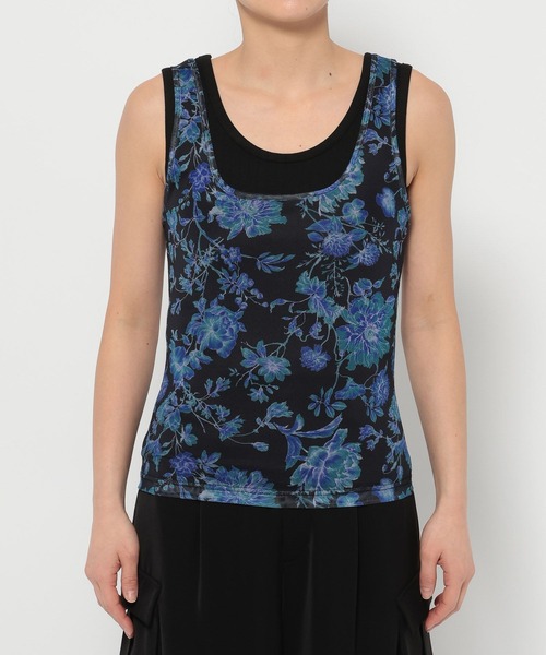 HARE(ハレ)の「フラワーガラレイヤードタンク(HARE)(タンクトップ・レディース・ブラック/ホワイト・FREE)」の10枚目の写真