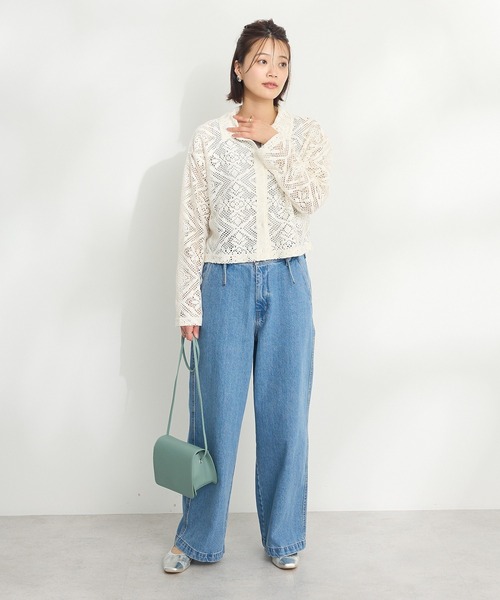 CRAFT STANDARD BOUTIQUE(クラフトスタンダードブティック)の「クロシェレースカーディガン ◆(カーディガン/ボレロ・レディース・アイボリー/ブラック・FREE)」の7枚目の写真