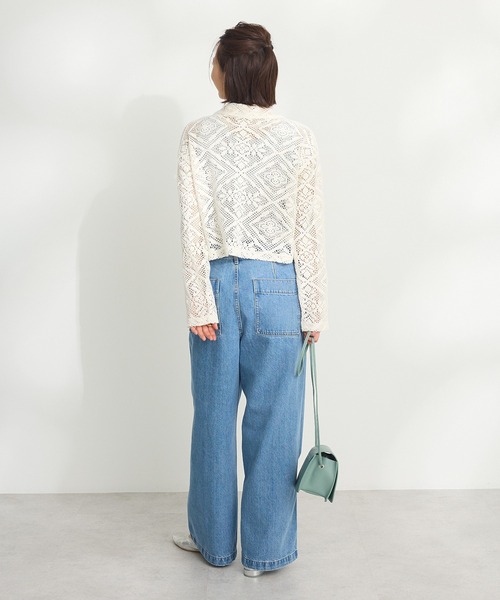 CRAFT STANDARD BOUTIQUE(クラフトスタンダードブティック)の「クロシェレースカーディガン ◆(カーディガン/ボレロ・レディース・アイボリー/ブラック・FREE)」の9枚目の写真