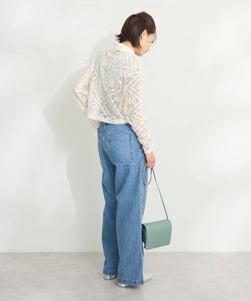 CRAFT STANDARD BOUTIQUE(クラフトスタンダードブティック)の「クロシェレースカーディガン ◆(カーディガン/ボレロ・レディース・アイボリー/ブラック・FREE)」の10枚目の写真