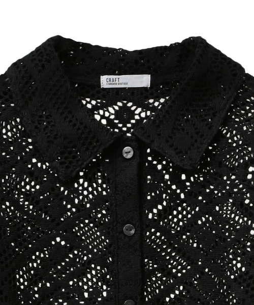 CRAFT STANDARD BOUTIQUE(クラフトスタンダードブティック)の「クロシェレースカーディガン ◆(カーディガン/ボレロ・レディース・アイボリー/ブラック・FREE)」の15枚目の写真