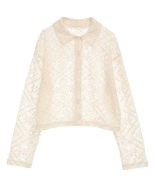 CRAFT STANDARD BOUTIQUE(クラフトスタンダードブティック)の「クロシェレースカーディガン ◆(カーディガン/ボレロ・レディース・アイボリー/ブラック・FREE)」の19枚目の写真