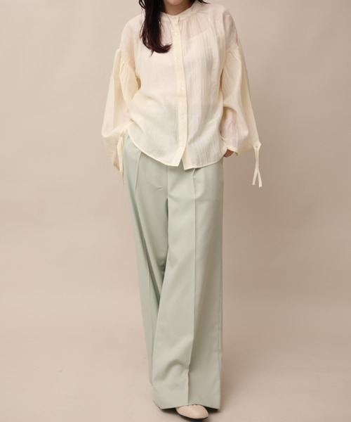 aimoha(アイモハ)の「ワンタックセンタープレスワイドパンツ(スラックス・メンズ・セージグリーン・マルチサイズ)」の3枚目の写真