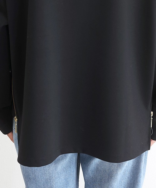 Aletta vita(アレッタビータ)の「ポンチサイドファスナー袖タックプルオーバー(Tシャツ/カットソー・レディース・オフホワイト/ベージュ/ブラウン/ブラック/チャコール・FREE)」の15枚目の写真