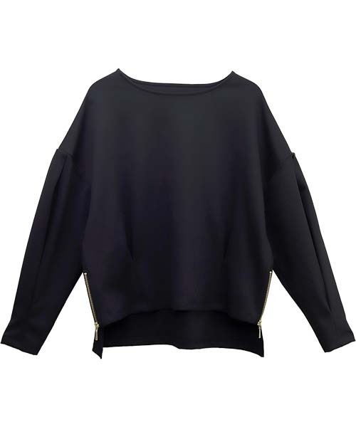 Aletta vita(アレッタビータ)の「ポンチサイドファスナー袖タックプルオーバー(Tシャツ/カットソー・レディース・オフホワイト/ベージュ/ブラウン/ブラック/チャコール・FREE)」の12枚目の写真