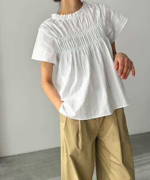 CANAL JEAN(キャナルジーン)の「El mar コットンレース半袖ブラウス(シャツ/ブラウス・レディース・ブラック/ホワイト・ONE SIZE)」の3枚目の写真