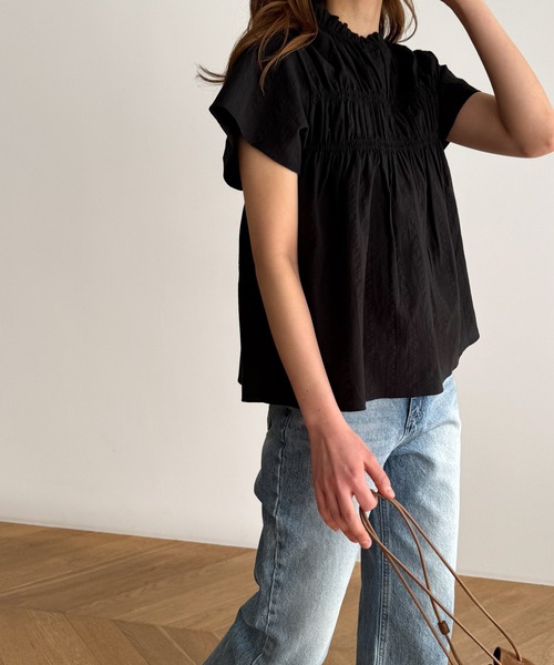 CANAL JEAN(キャナルジーン)の「El mar コットンレース半袖ブラウス(シャツ/ブラウス・レディース・ブラック/ホワイト・ONE SIZE)」の6枚目の写真