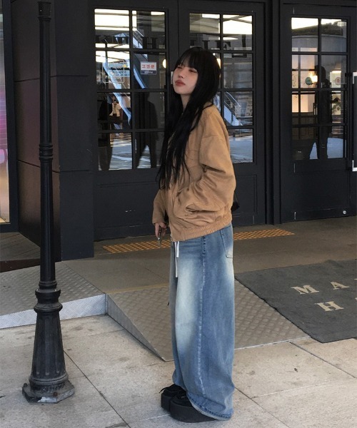 セール】襟付きダブルジップスエード調ブルゾン（ブルゾン