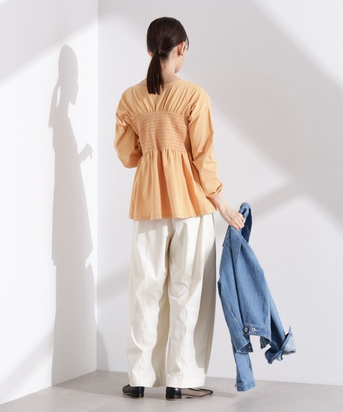 NANO universe(ナノユニバース)の「シャーリングデザインカットソー(Tシャツ/カットソー・レディース・オレンジ/ホワイト/ブラック・FREE)」の17枚目の写真