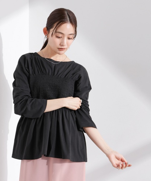 NANO universe(ナノユニバース)の「シャーリングデザインカットソー(Tシャツ/カットソー・レディース・オレンジ/ホワイト/ブラック・FREE)」の19枚目の写真
