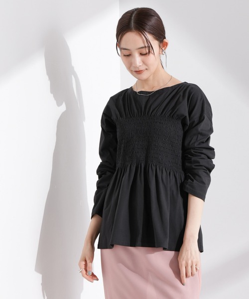 NANO universe(ナノユニバース)の「シャーリングデザインカットソー(Tシャツ/カットソー・レディース・オレンジ/ホワイト/ブラック・FREE)」の20枚目の写真