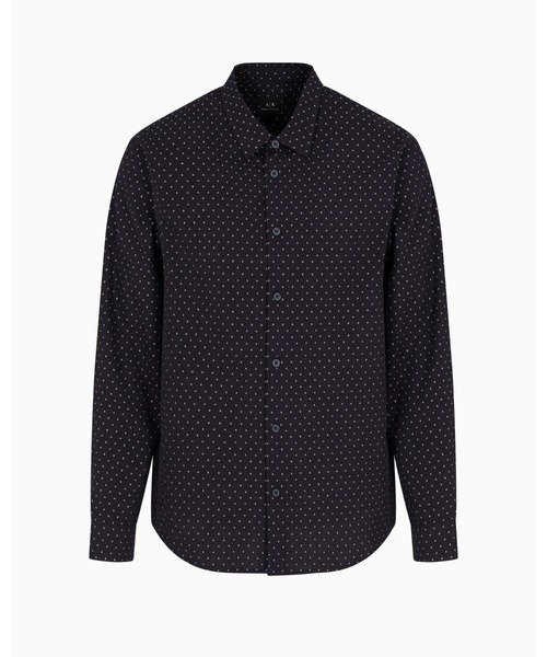 ARMANI EXCHANGE（アルマーニエクスチェンジ）の「【A|X アルマーニ エクスチェンジ】マイクロジャカード 長袖シャツ/REGULAR（シャツ/ブラウス・メンズ・ネイビー/オフホワイト・LARGE/MEDIUM/X-LARGE/SMALL/X-SMALL/XX-LARGE）」の5枚目の写真