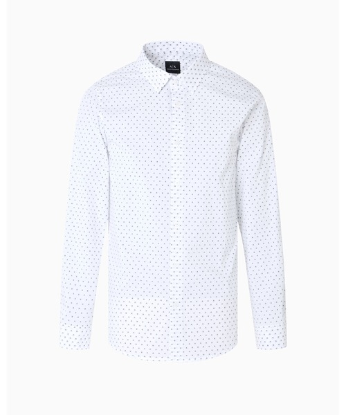 ARMANI EXCHANGE（アルマーニエクスチェンジ）の「【A|X アルマーニ エクスチェンジ】マイクロジャカード 長袖シャツ/REGULAR（シャツ/ブラウス・メンズ・ネイビー/オフホワイト・LARGE/MEDIUM/X-LARGE/SMALL/X-SMALL/XX-LARGE）」の10枚目の写真