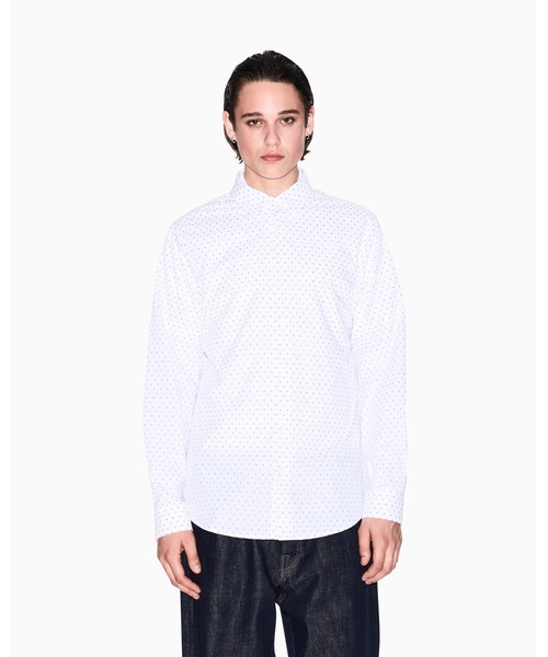 ARMANI EXCHANGE(アルマーニエクスチェンジ)の「【A|X アルマーニ エクスチェンジ】マイクロジャカード 長袖シャツ/REGULAR(シャツ/ブラウス・メンズ・ネイビー/オフホワイト・LARGE/MEDIUM/X-LARGE/SMALL/X-SMALL/XX-LARGE)」の7枚目の写真