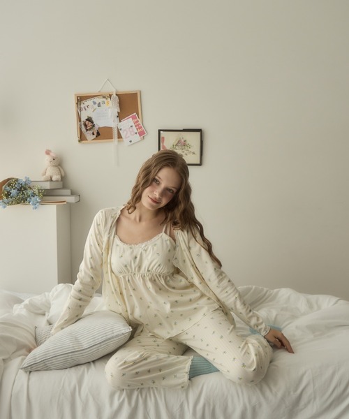 パジャマ3 小花柄パジャマ3点セット/floral pattern pajamas 3piece set