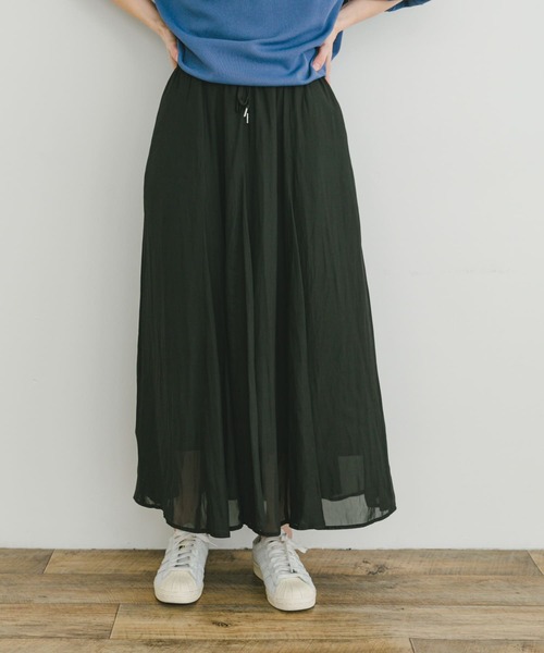 ITEMS URBANRESEARCH(アイテムズ アーバンリサーチ)の「シアーフレアスカート(スカート・レディース・オレンジ/ネイビー/ブラウン/ブラック・FREE)」の6枚目の写真