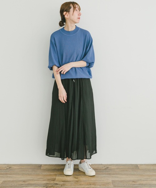 ITEMS URBANRESEARCH(アイテムズ アーバンリサーチ)の「シアーフレアスカート(スカート・レディース・オレンジ/ネイビー/ブラウン/ブラック・FREE)」の8枚目の写真