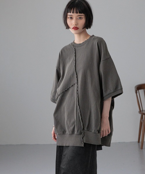 LOWRYS FARM(ローリーズファーム)の「ピグメントリメイク5S 323034(Tシャツ/カットソー・レディース・イエロー/チャコールグレー/アイボリー・SHORT/LONG)」の11枚目の写真