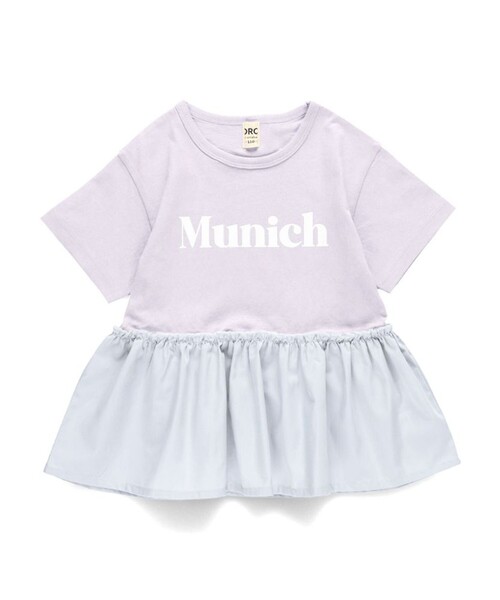 DRC branshes(ディーアールシーブランシェス)の「【WEB限定/DRC/綿100%】異素材切替ロゴ半袖Tシャツ(Tシャツ/カットソー・キッズ・ブラウン/ラベンダー/ライトグリーン/オフホワイト/ブラック・100/150/110/120/90/130/140)」の18枚目の写真