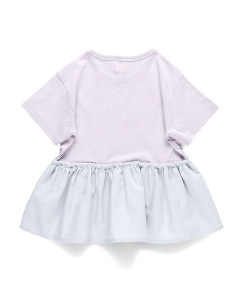 DRC branshes(ディーアールシーブランシェス)の「【WEB限定/DRC/綿100%】異素材切替ロゴ半袖Tシャツ(Tシャツ/カットソー・キッズ・ブラウン/ラベンダー/ライトグリーン/オフホワイト/ブラック・100/150/110/120/90/130/140)」の9枚目の写真