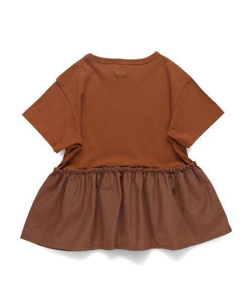 DRC branshes(ディーアールシーブランシェス)の「【WEB限定/DRC/綿100%】異素材切替ロゴ半袖Tシャツ(Tシャツ/カットソー・キッズ・ブラウン/ラベンダー/ライトグリーン/オフホワイト/ブラック・100/150/110/120/90/130/140)」の11枚目の写真