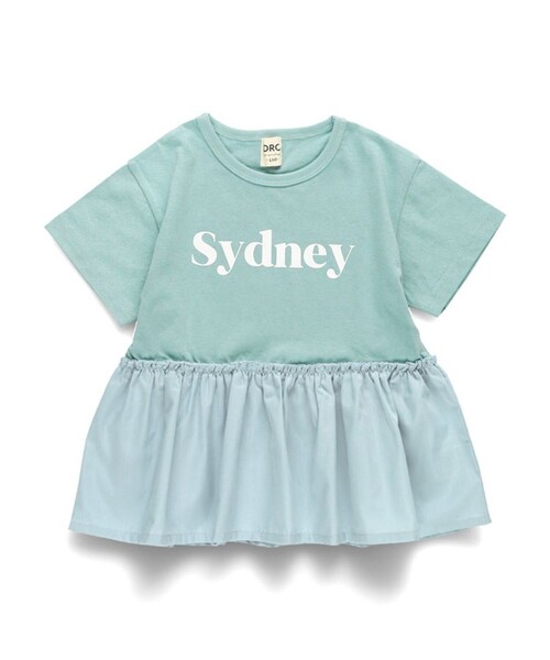 DRC branshes(ディーアールシーブランシェス)の「【WEB限定/DRC/綿100%】異素材切替ロゴ半袖Tシャツ(Tシャツ/カットソー・キッズ・ブラウン/ラベンダー/ライトグリーン/オフホワイト/ブラック・100/150/110/120/90/130/140)」の12枚目の写真