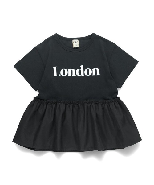 DRC branshes(ディーアールシーブランシェス)の「【WEB限定/DRC/綿100%】異素材切替ロゴ半袖Tシャツ(Tシャツ/カットソー・キッズ・ブラウン/ラベンダー/ライトグリーン/オフホワイト/ブラック・100/150/110/120/90/130/140)」の7枚目の写真