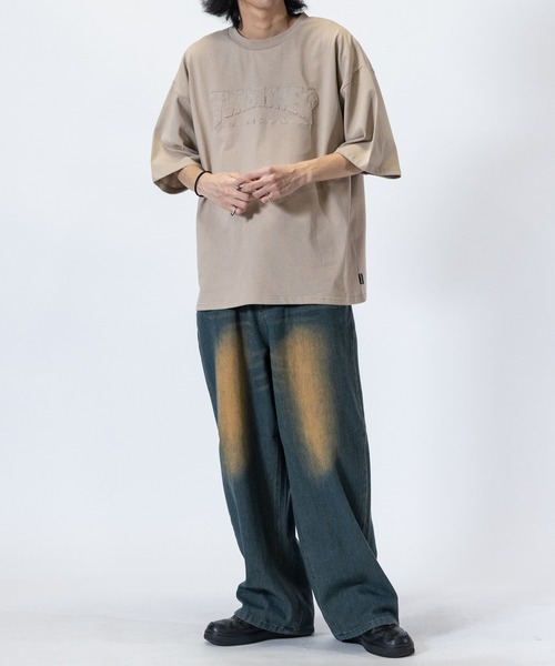 JOHN'S CLOSET(ジョンズクローゼット)の「【t】ブラスト加工 ワイドバギーデニム(デニムパンツ・メンズ・チャコールグレー/ブラック/ネイビー/ブルー・LARGE/MEDIUM)」の18枚目の写真