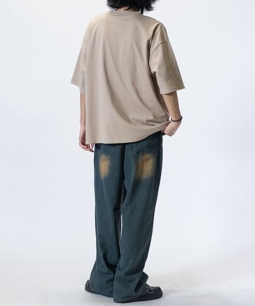 JOHN'S CLOSET(ジョンズクローゼット)の「【t】ブラスト加工 ワイドバギーデニム(デニムパンツ・メンズ・チャコールグレー/ブラック/ネイビー/ブルー・LARGE/MEDIUM)」の20枚目の写真