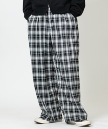 SUGGESTION（サジェッション）の「【13】ストライプ/チェック 1タックワイドパンツ（スラックス）」