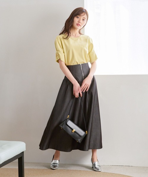 Andemiu（アンデミュウ）の「デニムキリカエフレアスカート451840（デニムスカート・レディース・ブラック/インディゴブルー・FREE）」の18枚目の写真