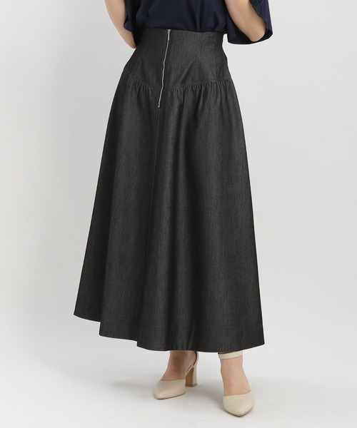 Andemiu（アンデミュウ）の「デニムキリカエフレアスカート451840（デニムスカート・レディース・ブラック/インディゴブルー・FREE）」の14枚目の写真