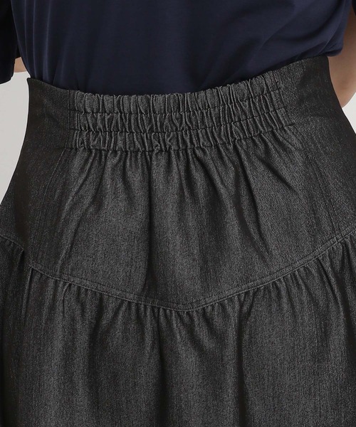 Andemiu（アンデミュウ）の「デニムキリカエフレアスカート451840（デニムスカート・レディース・ブラック/インディゴブルー・FREE）」の8枚目の写真