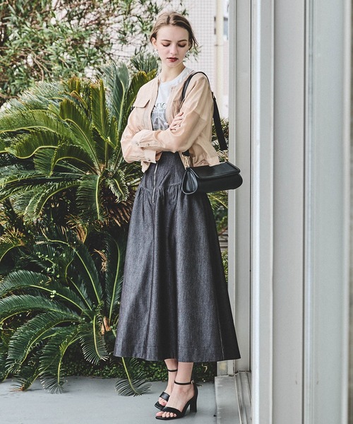 Andemiu（アンデミュウ）の「デニムキリカエフレアスカート451840（デニムスカート・レディース・ブラック/インディゴブルー・FREE）」の20枚目の写真