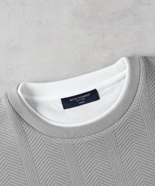 BACK NUMBER(バックナンバー)の「BACK NUMBER(バックナンバー)【メンズ】ジャガードフェイクレイヤードTシャツ(Tシャツ/カットソー・メンズ・ネイビー/グレー/ベージュ・L/XL/M)」の13枚目の写真