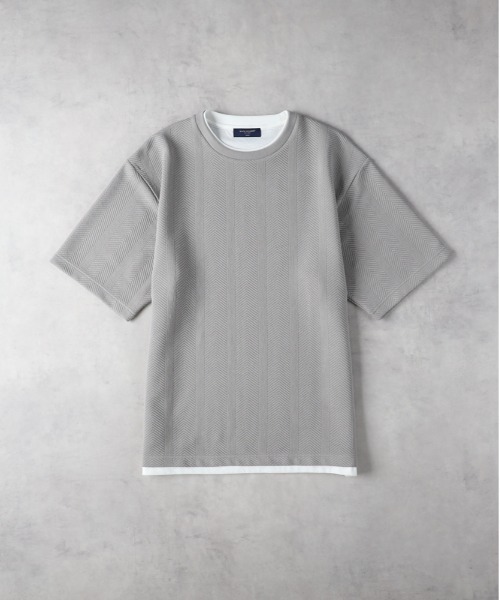 BACK NUMBER（バックナンバー）の「【BACK NUMBER】ジャガードフェイクレイヤードTシャツ（Tシャツ/カットソー・メンズ・ネイビー/グレー/ベージュ・L/XL/M）」の10枚目の写真