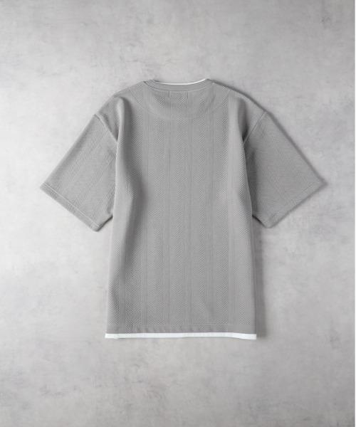 BACK NUMBER（バックナンバー）の「【BACK NUMBER】ジャガードフェイクレイヤードTシャツ（Tシャツ/カットソー・メンズ・ネイビー/グレー/ベージュ・L/XL/M）」の7枚目の写真