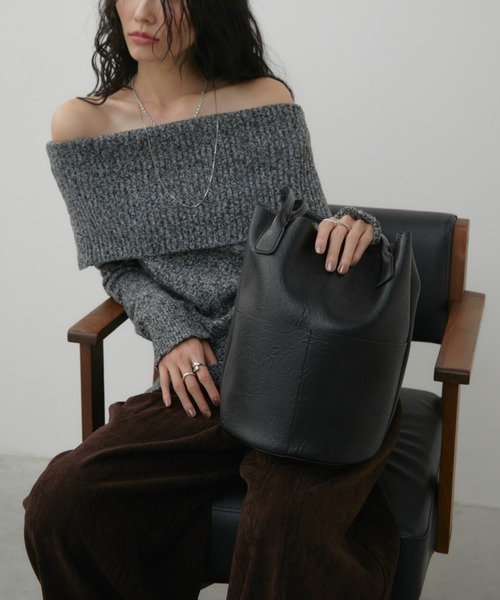 Aunt Marie's（アントマリーズ）の「アウトポケットバケツトートバッグ / 500ml収納可能（トートバッグ・レディース・ブラウン/ブラック/アイボリー・FREE）」の22枚目の写真