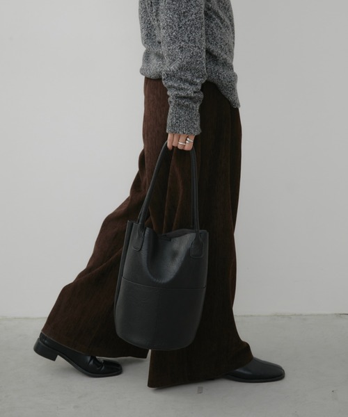 Aunt Marie's（アントマリーズ）の「アウトポケットバケツトートバッグ / 500ml収納可能（トートバッグ・レディース・ブラウン/ブラック/アイボリー・FREE）」の15枚目の写真