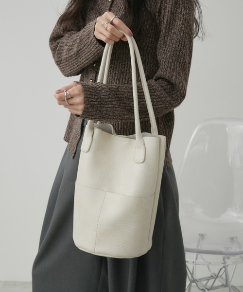 Aunt Marie's（アントマリーズ）の「アウトポケットバケツトートバッグ / 500ml収納可能（トートバッグ・レディース・ブラウン/ブラック/アイボリー・FREE）」の16枚目の写真