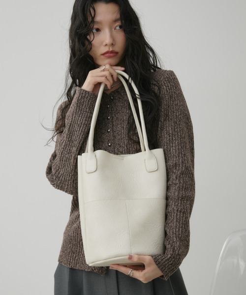 Aunt Marie's（アントマリーズ）の「アウトポケットバケツトートバッグ / 500ml収納可能（トートバッグ・レディース・ブラウン/ブラック/アイボリー・FREE）」の14枚目の写真