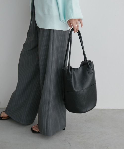 Aunt Marie's（アントマリーズ）の「アウトポケットバケツトートバッグ / 500ml収納可能（トートバッグ・レディース・ブラウン/ブラック/アイボリー・FREE）」の22枚目の写真