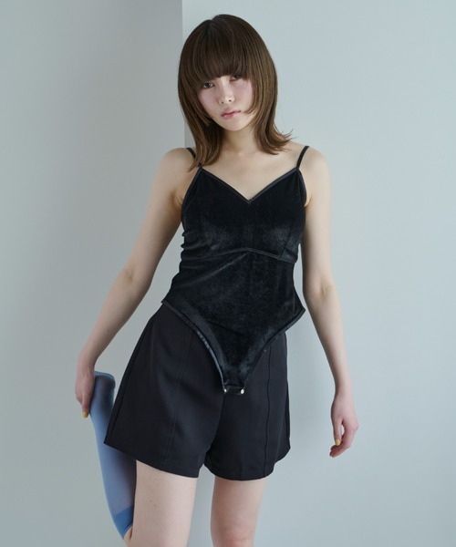 セール】velour body suit/ベロアボディースーツ（Tシャツ