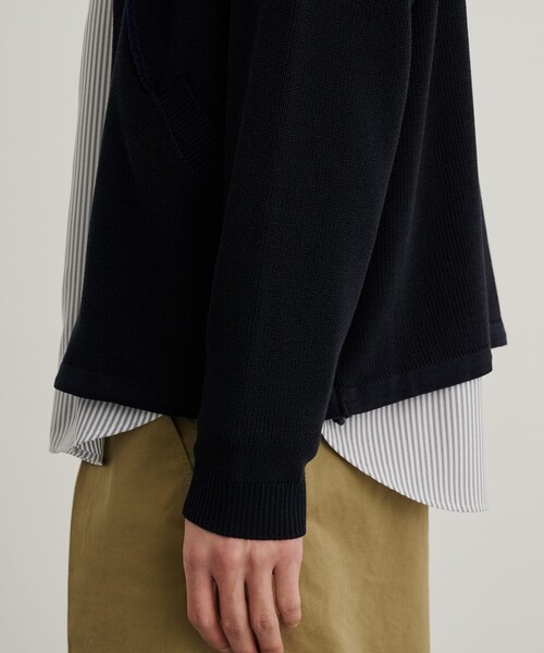 PUBLIC TOKYO（パブリックトウキョウ）の「カーブラインアゼニットブルゾン（カーディガン/ボレロ・メンズ・ブルー/ブラック・1/2）」の5枚目の写真